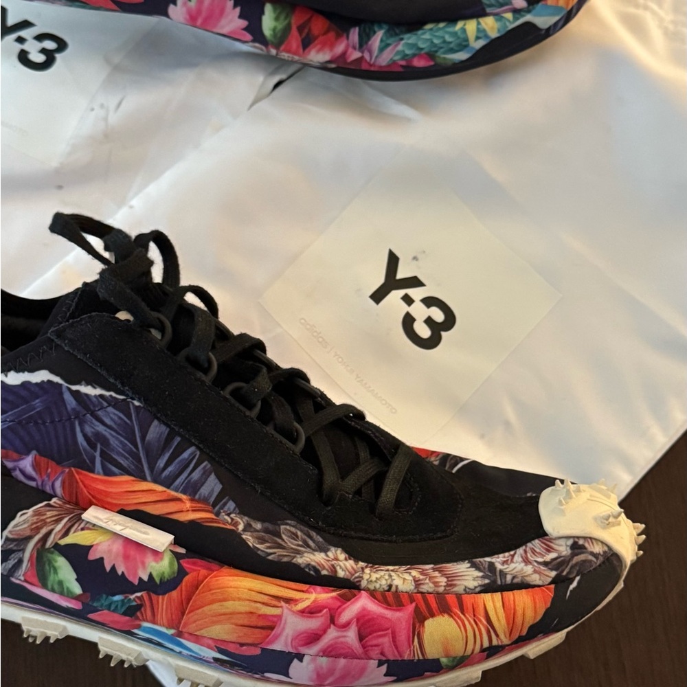 Y-3 Makura Black Sneakers with Floral Accents